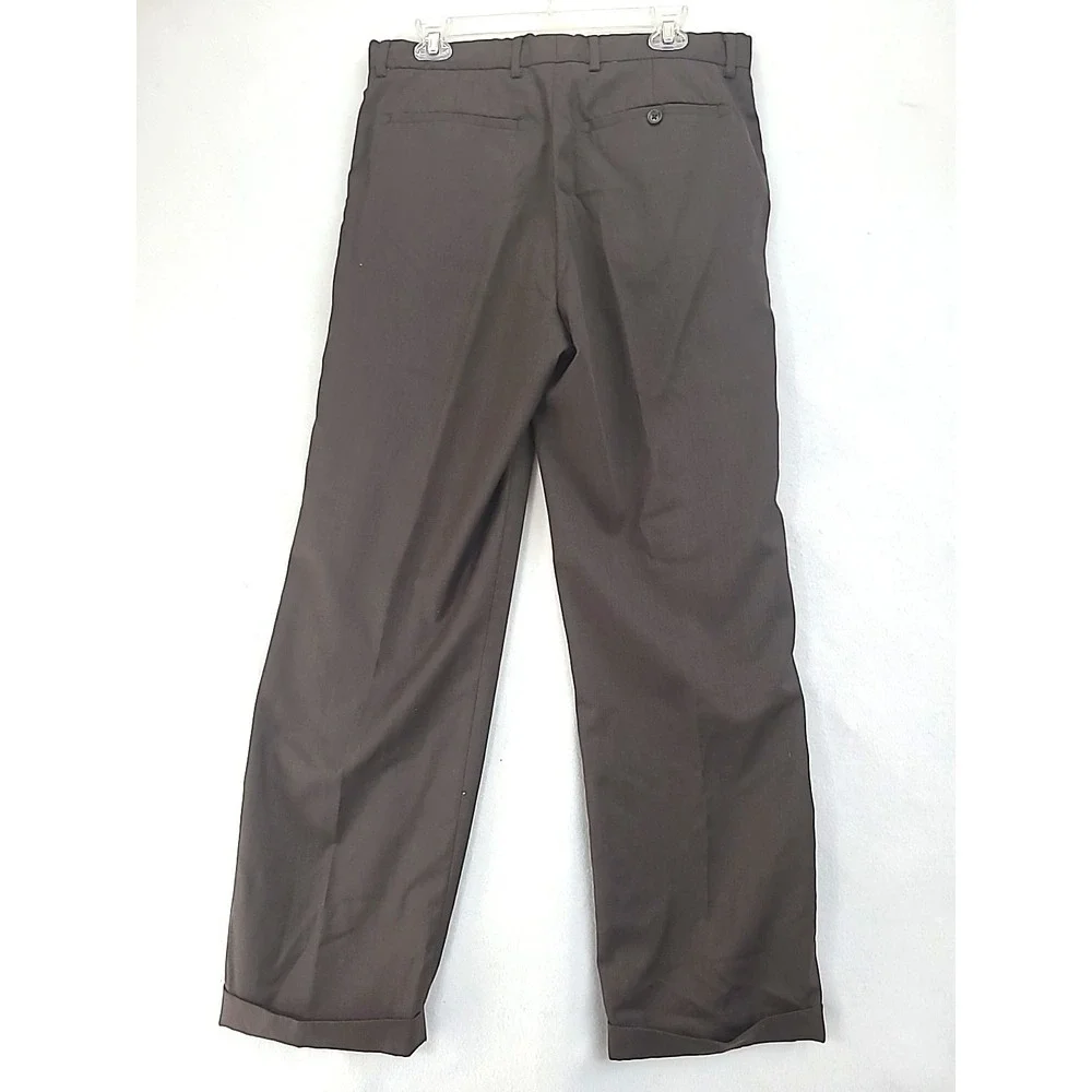 Vtg Banana Republic Mens Dress Pants‎ 35x34(32) 100% Wool Flat Front Cuffed